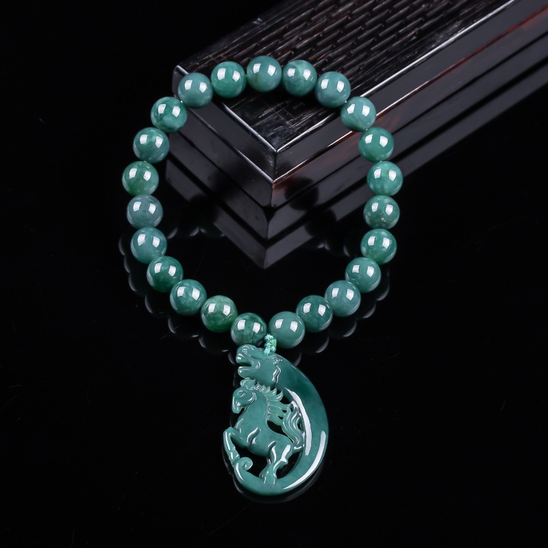 Jewelry & Watches Ltd - Pulseira de Contas de Jadeíta Azul