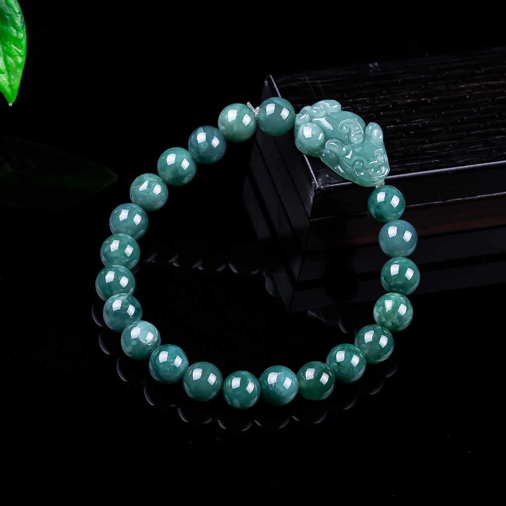 Jewelry & Watches Ltd - Pulseira Pixiu de Jadeíta Birmanesa Natural,