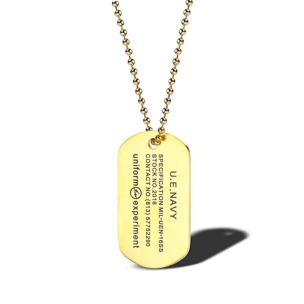 Mens Dog Tag Necklace - Rua Hip Hop Relâmpago No. 83