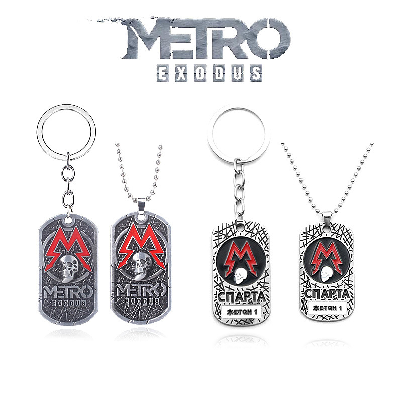 Mens Dog Tag Necklace - Jogo metro exodus 2033 chaveiro criatividade