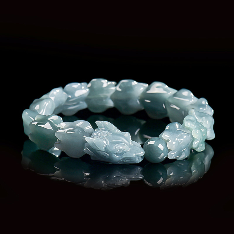 Jewelry & Watches Ltd - Pulseira de Jade Birmanês Azul com