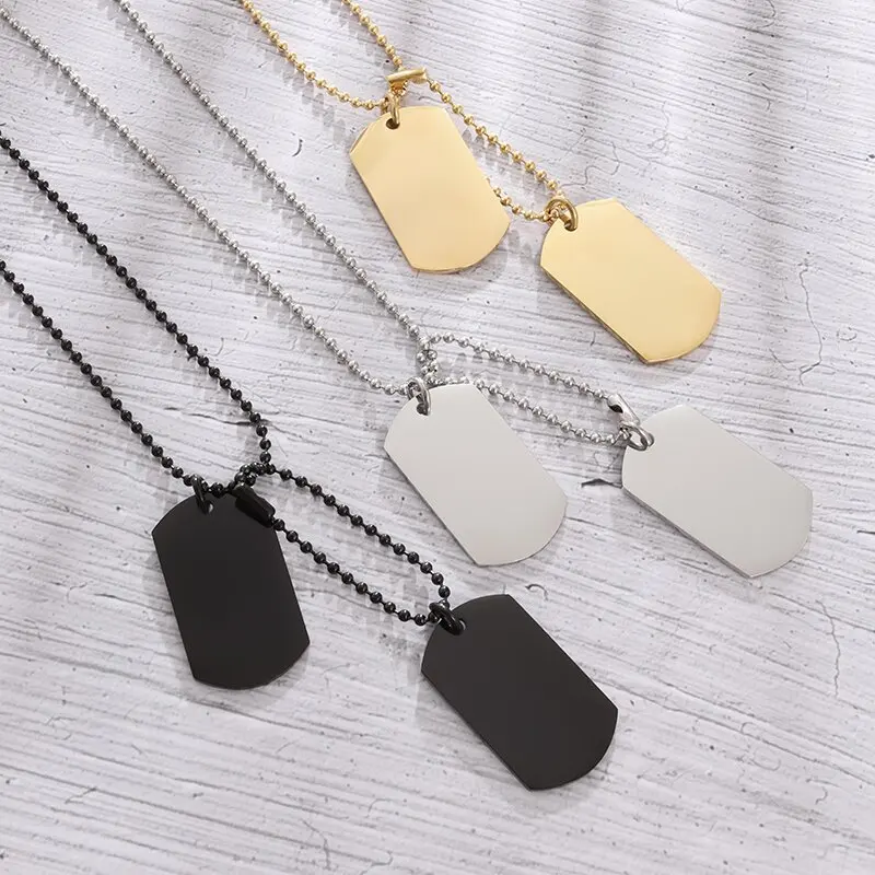 Colar simples de aço inoxidáve - Mens Dog Tag Necklace avaliação e preço