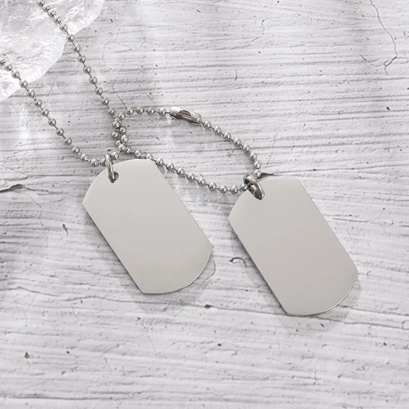 Colar simples de aço inoxidáve - Mens Dog Tag Necklace avaliação e preço