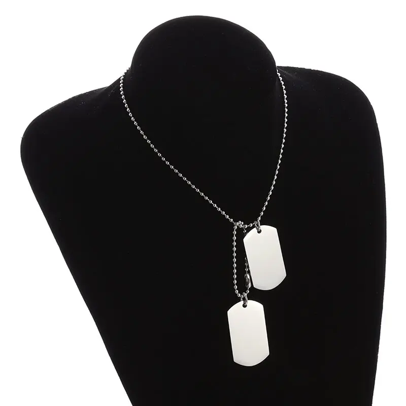 Colar simples de aço inoxidáve - Mens Dog Tag Necklace avaliação e preço
