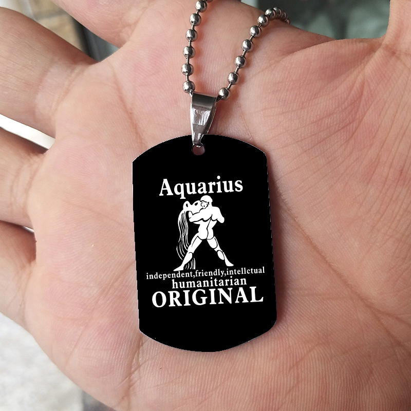 Signos do Zodíaco Colar Pingen - Mens Dog Tag Necklace avaliação e preço