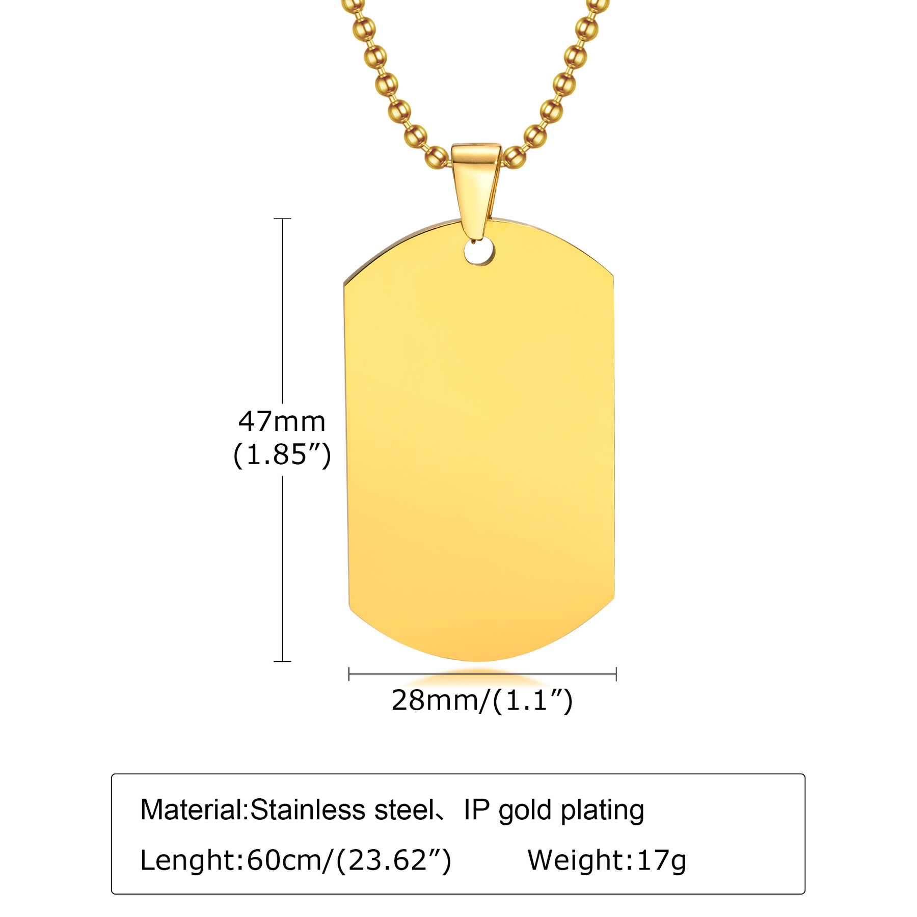 Mprainbow-Colares gravados per - Mens Dog Tag Necklace avaliação e preço
