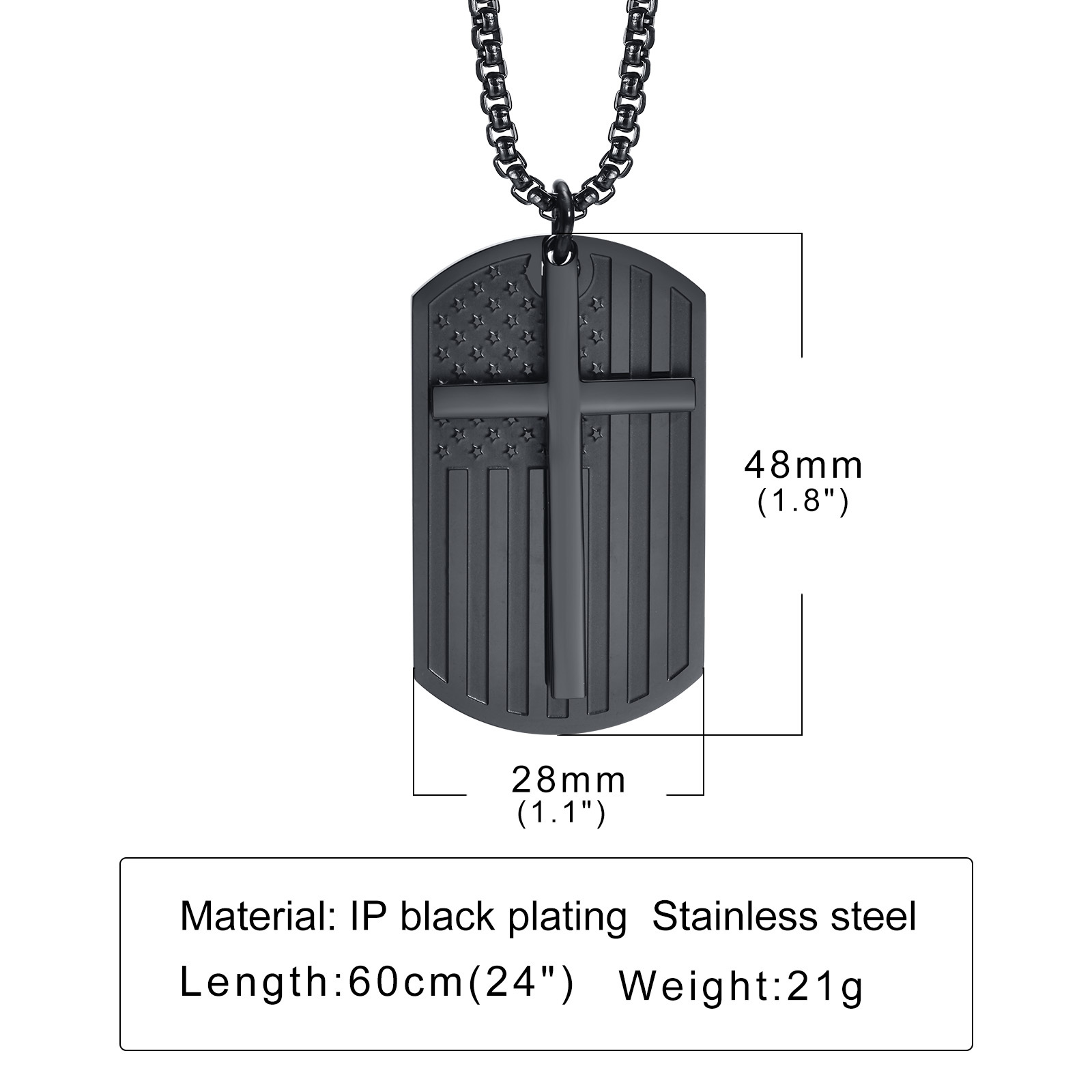 Colares de cruz preta para hom - Mens Dog Tag Necklace avaliação e preço