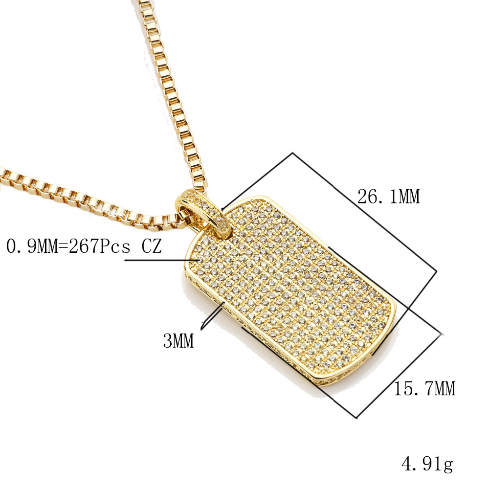 Vanaxin pavimentado moda pinge - Mens Dog Tag Necklace avaliação e preço