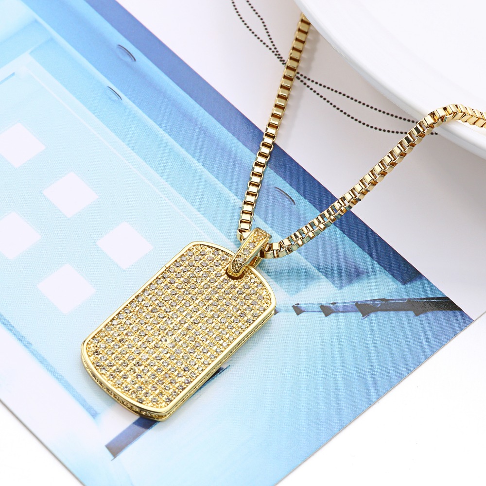 Vanaxin pavimentado moda pinge - Mens Dog Tag Necklace avaliação e preço