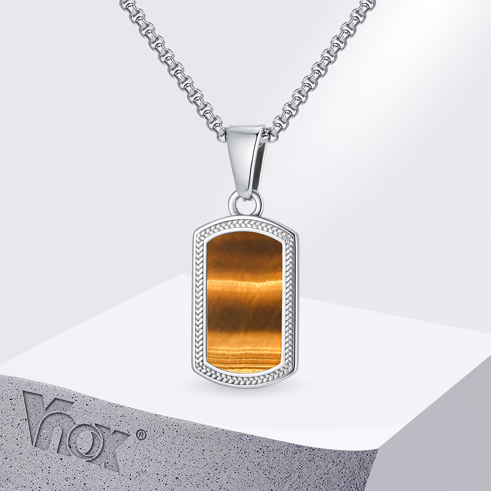 Vnox colar com pingente de ped - Mens Dog Tag Necklace avaliação e preço